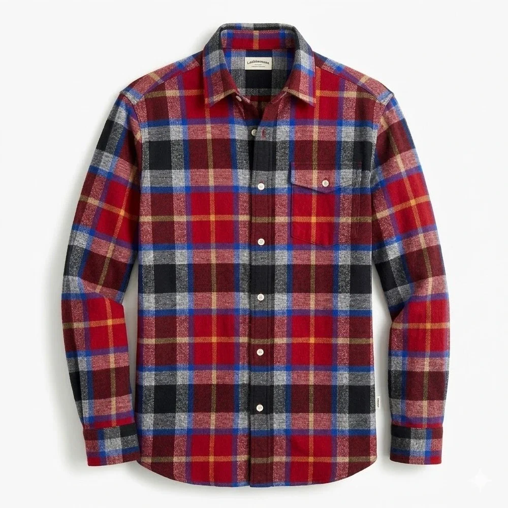North Face Mens Medium Red Plaid Flannel Button Down Shirt Long Sleeve - CJ